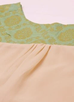 Peach N Green Straight Pant Kurta Set Festive Wear -ZariGrace Shop Peach N Green Straight Pant Kurta Set KSBS02101752 rrc1