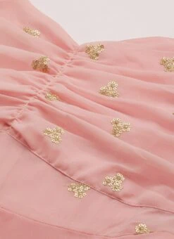 Peach N Pink Embroidered Dress Party Wear -ZariGrace Shop Peach N Pink Embroidered Dress DRBS02206265 rrc1