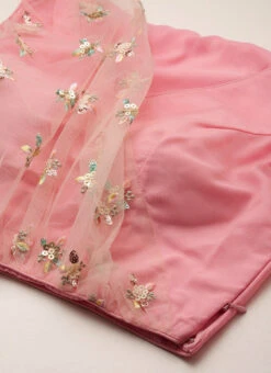 Skirt From Peach N Pink Net Embroidered Skirt Set After Six Wear -ZariGrace Shop Peach N Pink Net Embroidered Skirt Set IWBS02212524 rrc1