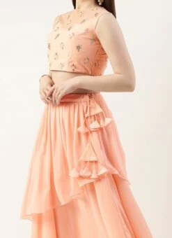 ZariGrace Shop 5 Peach N White Net Embroidered Lehenga Festive Wear