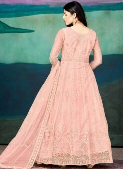 Peach Net Embroidered Anarkali Suit Party Wear 9 Peach Net Embroidered Anarkali Suit Party Wear -ZariGrace Shop Peach Net Embroidered Anarkali Suit SLSACW2495 b