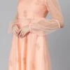 Peach Organza Embroidered Midi Dress After Six Wear -ZariGrace Shop Peach Organza Embroidered Midi Dress DRBS02205053 l