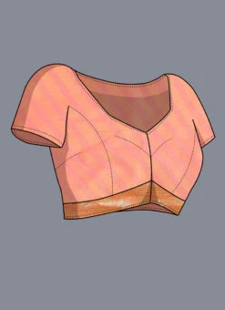 Peach Satin Zari Woven Work Saree Festive Wear -ZariGrace Shop Peach Satin Zari Woven Work Saree SASRFST079P b