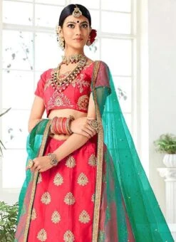 Pink Art Silk A Line Lehenga Party Wear 9 Pink Art Silk A Line Lehenga Party Wear -ZariGrace Shop Pink Art Silk A Line Lehenga GHSSIT36301 b