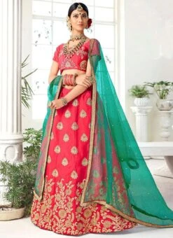 Pink Art Silk A Line Lehenga Party Wear 8 Pink Art Silk A Line Lehenga Party Wear -ZariGrace Shop Pink Art Silk A Line Lehenga GHSSIT36301 u
