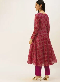 Pink Art Silk Digital Fabric Kruta Set Festive Wear -ZariGrace Shop Pink Art Silk Digital Fabric Kruta Set KSBS02205906 b