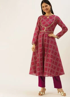 Pink Art Silk Digital Fabric Kruta Set Festive Wear -ZariGrace Shop Pink Art Silk Digital Fabric Kruta Set KSBS02205906 u