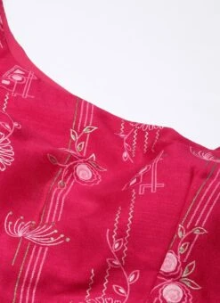 Skirt From Pink Art Silk Foil Printed Skirt Set After Six Wear -ZariGrace Shop Pink Art Silk Foil Printed Skirt Set IWBS02302304 rrc1