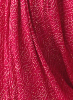 Dupatta From Pink Bandhani Printed Rayon Gown With Dupatta Set After Six Wear -ZariGrace Shop Pink Bandhani Printed Rayon Gown With Dupatta Set IWBS02302293 rrc4