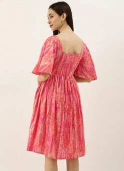 Pink Bell Sleeve Dress After Six Wear -ZariGrace Shop Pink Bell Sleeve Dress DRBS02105353 b