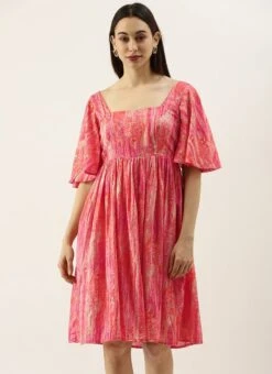 Pink Bell Sleeve Dress After Six Wear -ZariGrace Shop Pink Bell Sleeve Dress DRBS02105353 u
