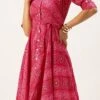 Pink Chanderi Art Silk Handkerchief Style Dress Festive Wear After Six Wear 2 Pink Chanderi Art Silk Handkerchief Style Dress Festive Wear After Six Wear -ZariGrace Shop Pink Chanderi Art Silk Handkerchief Style Dress DRBS02203500 l