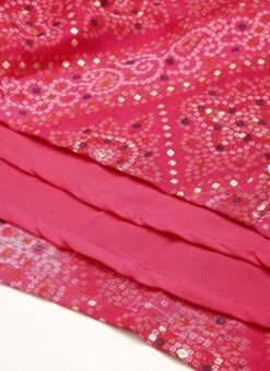 Pink Chanderi Art Silk Handkerchief Style Dress Festive Wear After Six Wear -ZariGrace Shop Pink Chanderi Art Silk Handkerchief Style Dress DRBS02203500 rrc4