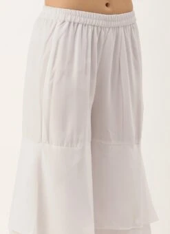 Bottom From Pink Chinon Embroidered N White Sharara Suit After Six Wear -ZariGrace Shop Pink Chinon Embroidered N White Sharara Suit SLBS02210939 rrc3