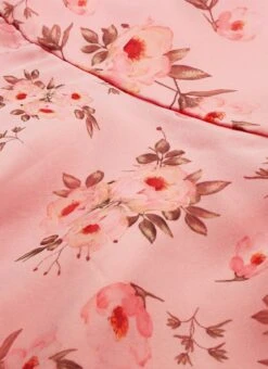 Pink Digital Printed Organza Knee Length Dress After Six Wear -ZariGrace Shop Pink Digital Printed Organza Knee Length Dress DRBS02109755 rrc1