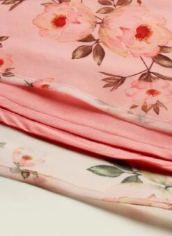 Pink Digital Printed Organza Knee Length Dress After Six Wear -ZariGrace Shop Pink Digital Printed Organza Knee Length Dress DRBS02109755 rrc3