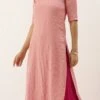 Pink Embroidered Collar Neck Kurti Festive Wear -ZariGrace Shop Pink Embroidered Collar Neck Kurti KRBS02307701 l