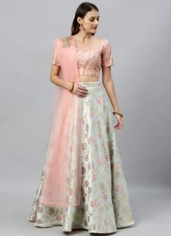 Pink Embroidered Floor Length Lehenga Set Wedding Wear 12 Pink Embroidered Floor Length Lehenga Set Wedding Wear -ZariGrace Shop Pink Embroidered Floor Length Lehenga Set GHBS02001297RTW u