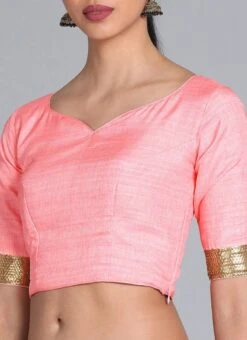 Pink Embroidered Half N Half Saree Festive Wear -ZariGrace Shop Pink Embroidered Half N Half Saree SABS01912868 rrc1