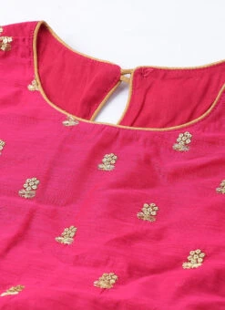 Pink Embroidered Jewel Neck Skirt Set Festive Wear -ZariGrace Shop Pink Embroidered Jewel Neck Skirt Set GHBS01911727 rrc1