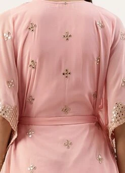 Pink Embroidered Kaftan Dress Festive Wear -ZariGrace Shop Pink Embroidered Kaftan Dress DRBS02205035 rrc2