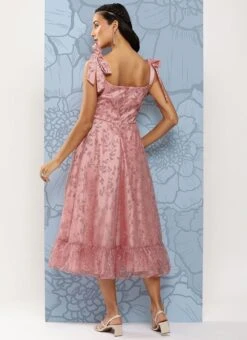 Pink Embroidered Net Corset Style Dress Party Wear 13 Pink Embroidered Net Corset Style Dress Party Wear -ZariGrace Shop Pink Embroidered Net Corset Style Dress DRBS02301106 b