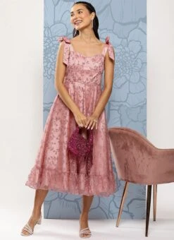 Pink Embroidered Net Corset Style Dress Party Wear 12 Pink Embroidered Net Corset Style Dress Party Wear -ZariGrace Shop Pink Embroidered Net Corset Style Dress DRBS02301106 u