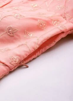 Bottom From Pink Embroidered Oragnza Palazzo Suit After Six Wear -ZariGrace Shop Pink Embroidered Oragnza Palazzo Suit SLBS02306362 rrc3 1