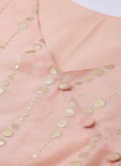 Pink Foil Calf Length Kurta Set After Six Wear -ZariGrace Shop Pink Foil Calf Length Kurta Set KSBS02004548 rrc4
