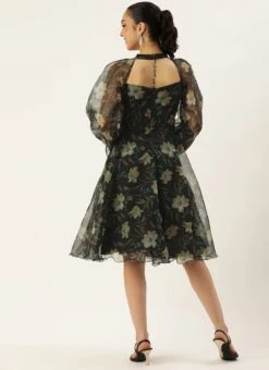 Pink Foil Organza Mini Dress Party Wear 13 Pink Foil Organza Mini Dress Party Wear -ZariGrace Shop Pink Foil Organza Mini Dress DRBS02209617 b