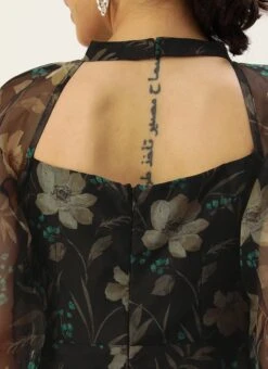 Pink Foil Organza Mini Dress Party Wear 15 Pink Foil Organza Mini Dress Party Wear -ZariGrace Shop Pink Foil Organza Mini Dress DRBS02209617 rrc2