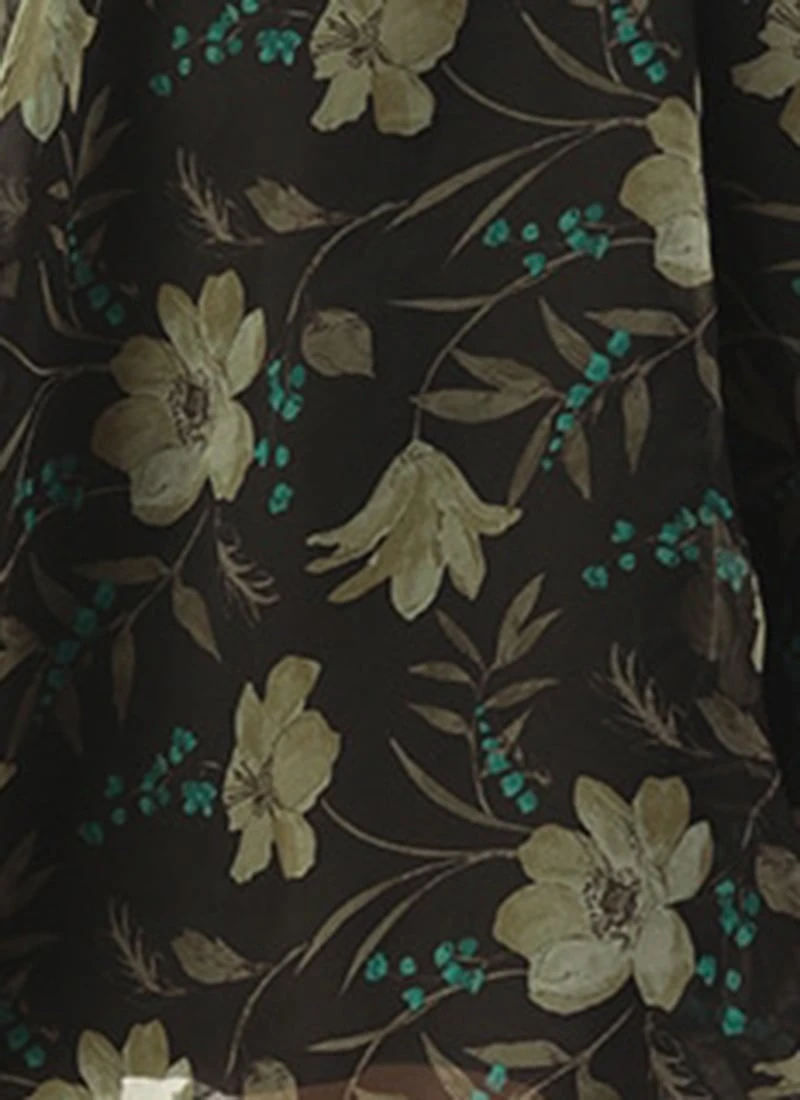 Pink Foil Organza Mini Dress Party Wear 10 Pink Foil Organza Mini Dress Party Wear - Image 8