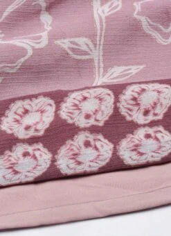 Pink Foil Print Chinnon Pleated Yoke Dress Festive Wear -ZariGrace Shop Pink Foil Print Chinnon Pleated Yoke Dress DRBS02111123 rrc4