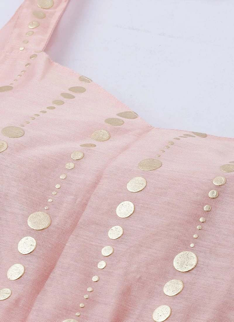 Pink Foil Printed N Blue Georgette Kurta Sets Festive Wear 7 Pink Foil Printed N Blue Georgette Kurta Sets Festive Wear - Image 5