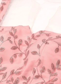 Pink Foil Printed Net Blouse Festive Wear -ZariGrace Shop Pink Foil Printed Net Blouse BLBS02305182 rrc1