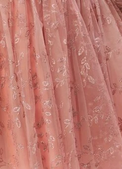 Pink Foil Printed Net Dress Party Wear -ZariGrace Shop Pink Foil Printed Net Dress DRBS02208554 rrc3