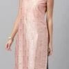 Pink Foil Printed Strap Neck Style Kurti Festive Wear -ZariGrace Shop Pink Foil Printed Strap neck Style Kurti KRBS02307676 l