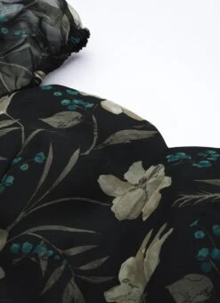 Black Printed Organza Maxi Dress Festive Wear -ZariGrace Shop Pink Foil Printed organza Maxi Dress DRBS02208513 rrc1