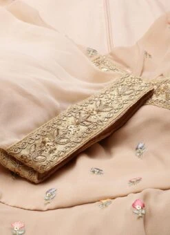 Dupatta From Pink Georgette Embroidered Palazzo Suit After Six Wear -ZariGrace Shop Pink Georgette Embroidered Palazzo Suit SLBS02210989 rrc3 1