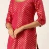 Pink Jacquard Round Neck Kurti Festive Wear -ZariGrace Shop Pink Jacquard Round Neck Kurti KRBS02307674 l