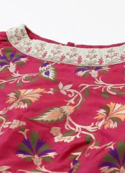 Pink N Green Handkerchief Style Kurti Festive Wear -ZariGrace Shop Pink N Green Handkerchief Style Kurti KRBS02307696 rrc1