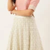 Pink N Off White Embroidered Kali Lehenga Wedding Wear