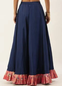 Pink N Skipper Blue Taffeta Skirt Festive Wear -ZariGrace Shop Pink N Skipper Blue Taffeta Skirt WBBS02012688 b