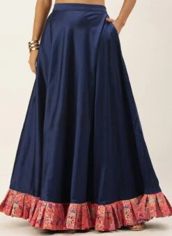 Pink N Skipper Blue Taffeta Skirt Festive Wear -ZariGrace Shop Pink N Skipper Blue Taffeta Skirt WBBS02012688 u