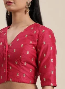 Pink N White Low V Neck Saree Festive Wear -ZariGrace Shop Pink N White Low V Neck Saree SABS01912125 rrc1