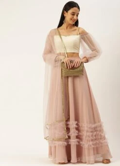 Pink N White Off Shoulder Puff Sleeves Lehenga Party Wear 12 Pink N White Off Shoulder Puff Sleeves Lehenga Party Wear -ZariGrace Shop Pink N White Off Shoulder Puff Sleeves Lehenga GHBS02204745 u