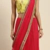 Pink N Yellow Embroidered Border Saree Festive Wear 1 Pink N Yellow Embroidered Border Saree Festive Wear -ZariGrace Shop Pink N Yellow Embroidered Border Saree SABS02108626 l