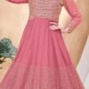 Pink Net Embroidered Anarkali Suit Party Wear -ZariGrace Shop Pink Net Embroidered Anarkali Suit SLSDC10231 l