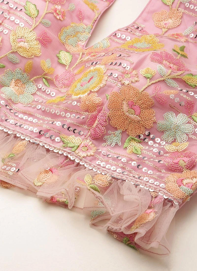 Skirt From Pink Net Thread Embroidered Skirt Set After Six Wear 7 Skirt From Pink Net Thread Embroidered Skirt Set After Six Wear - Image 5