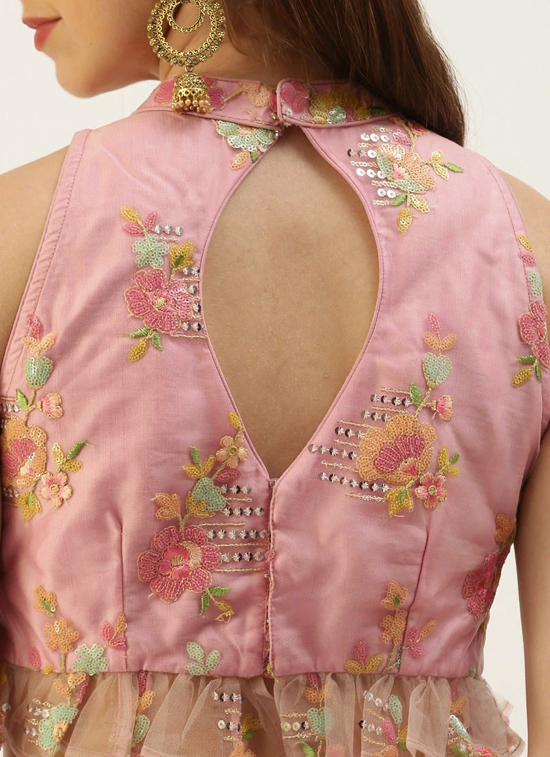 Skirt From Pink Net Thread Embroidered Skirt Set After Six Wear 9 Skirt From Pink Net Thread Embroidered Skirt Set After Six Wear - Image 7